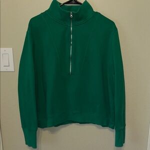 H&M Green Half-Zip Crop Pullover